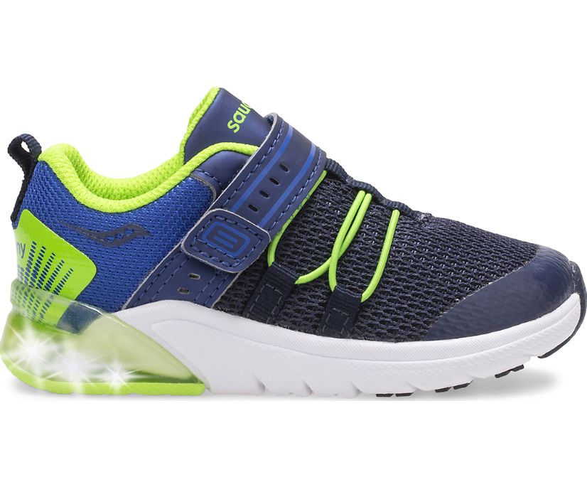 Kids' Saucony Flash Glow 2.0 Jr. Sneakers Navy / Green | Singapore 806MQZA